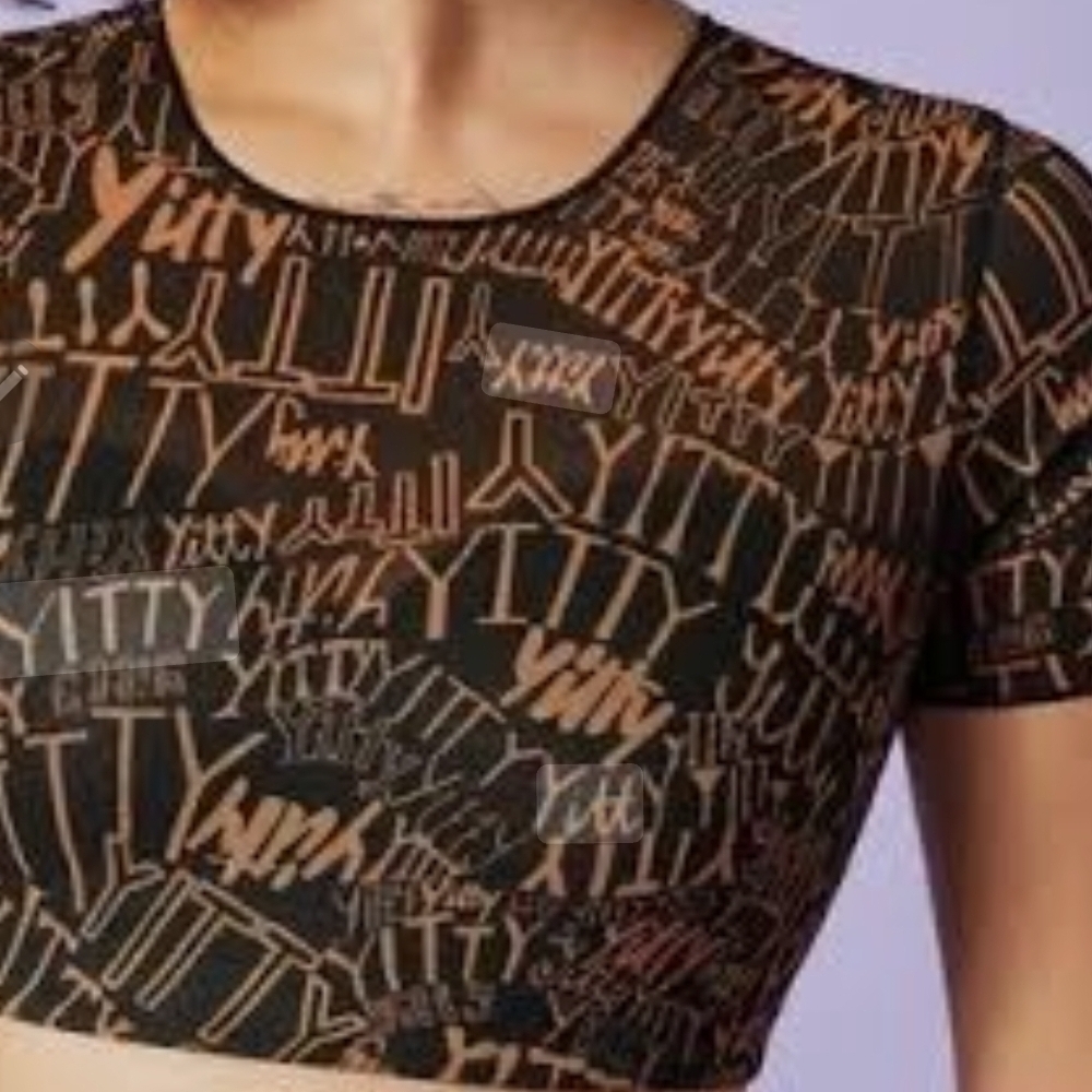 YITTY Black and Tan Mesh Graphic Set